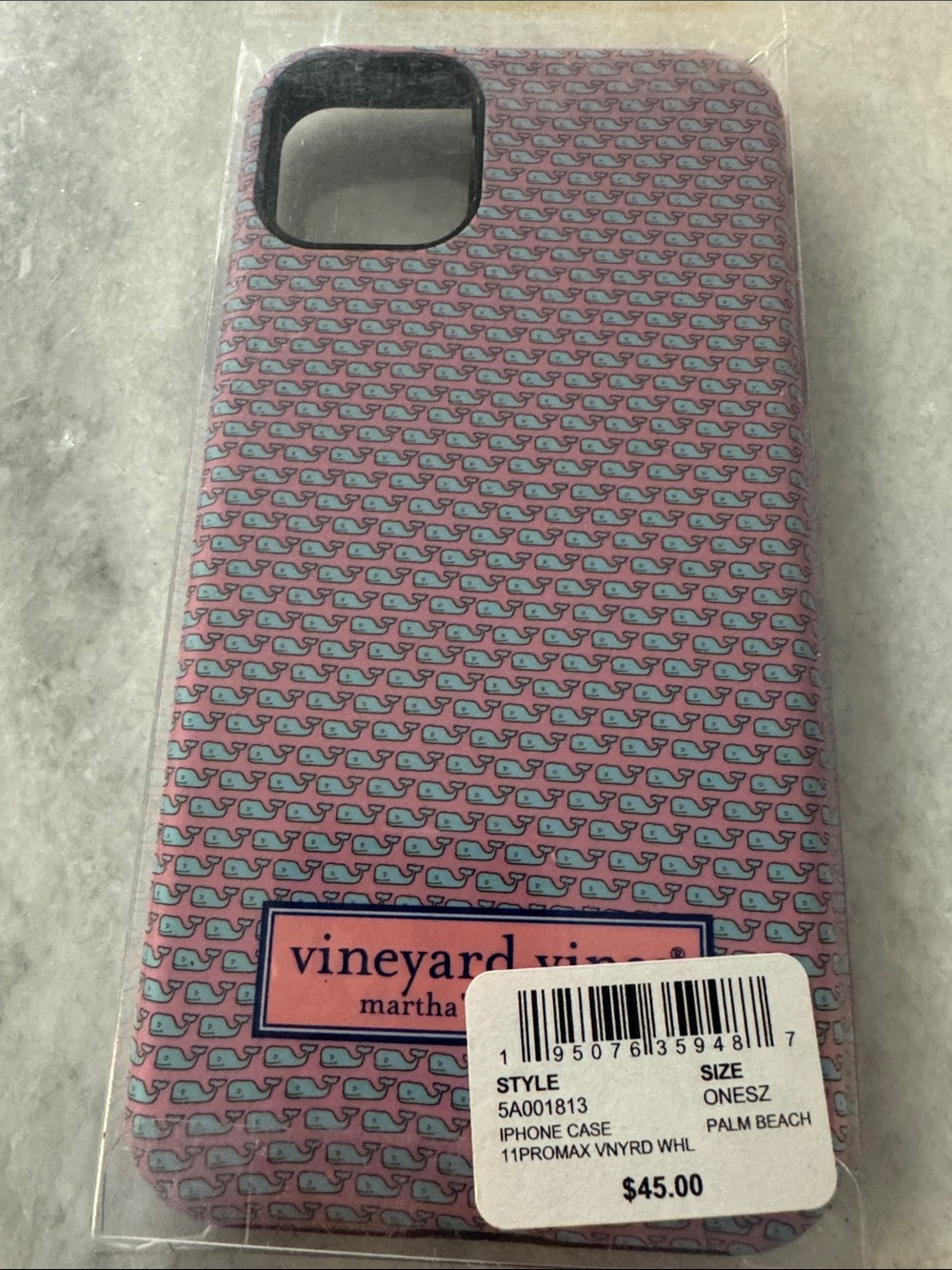 Vineyard Vines Pink Case with Teal Whale Pattern iPhone 11 Pro Max